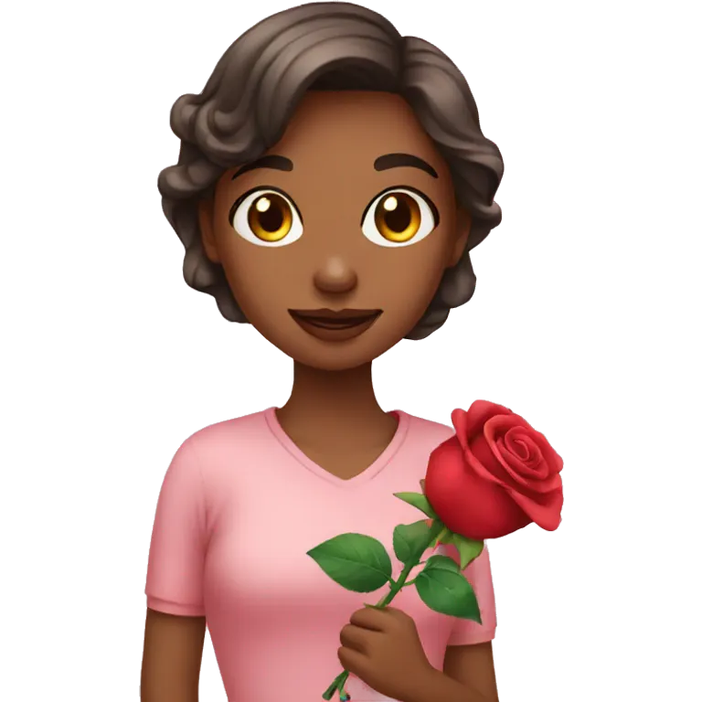 Girl with rose emoji