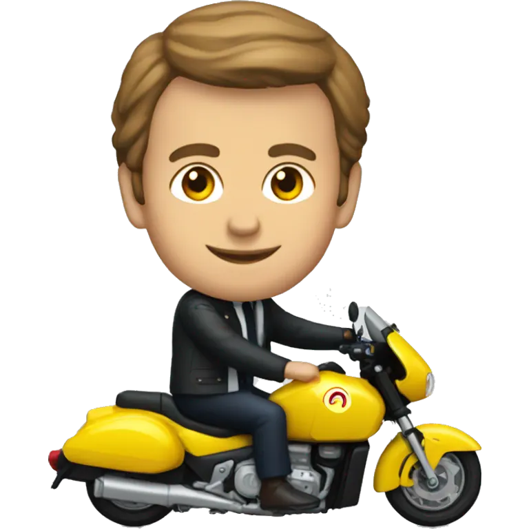 macron sur une moto emoji
