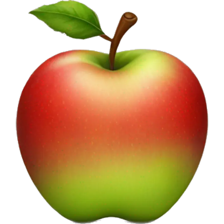 Apple with a worn emoji