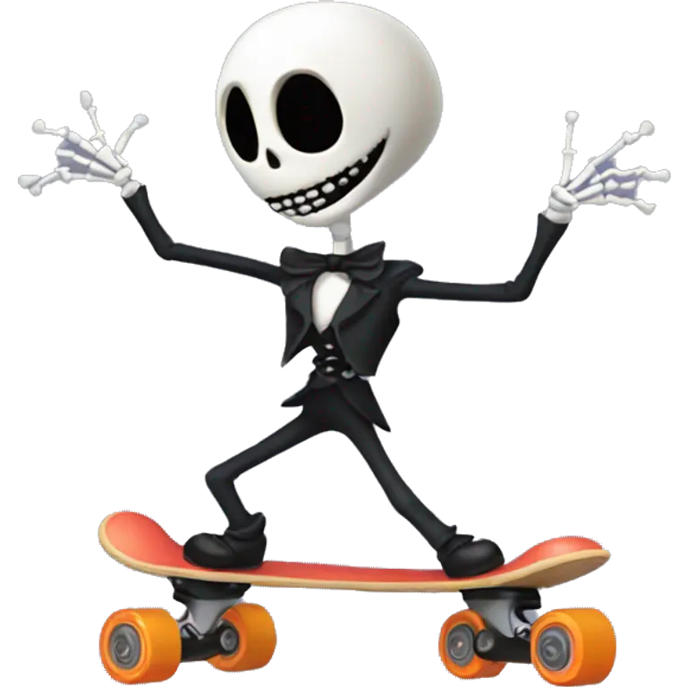 Jack skeleton roller skating emoji