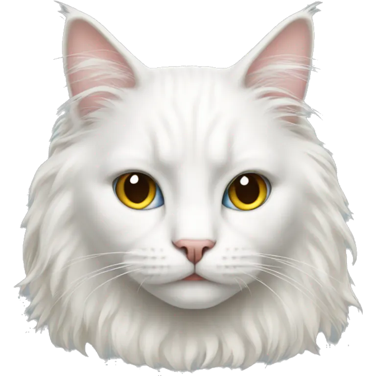 Long hair white cat  emoji
