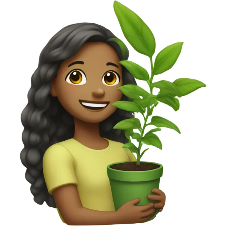  Girl hugging plant emoji