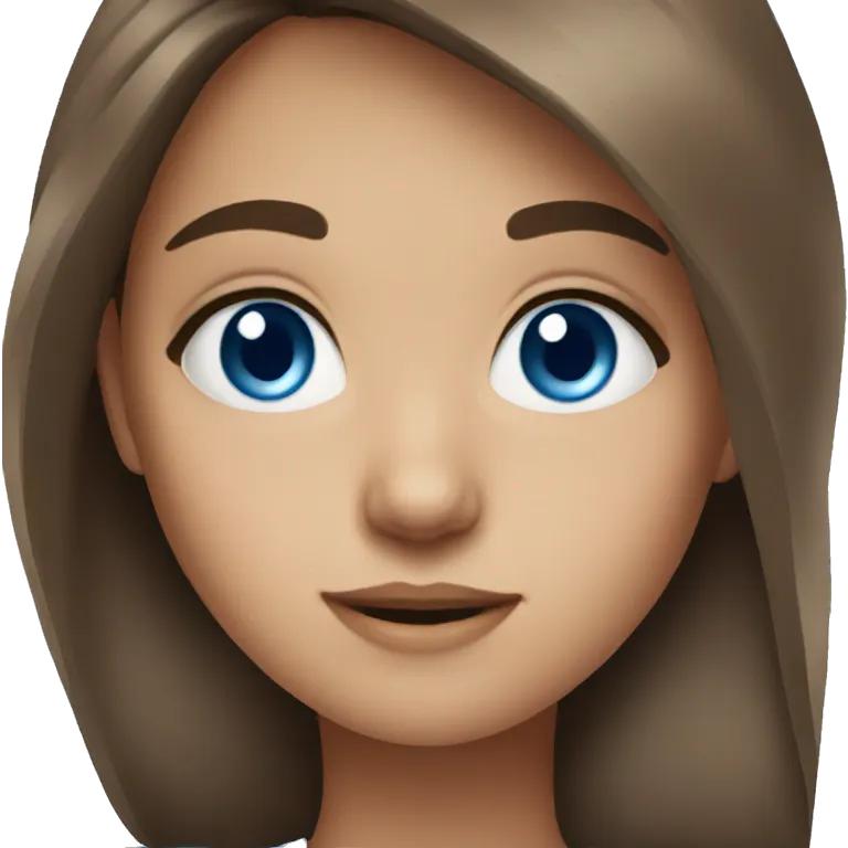 brown hair blue eyes girl  emoji