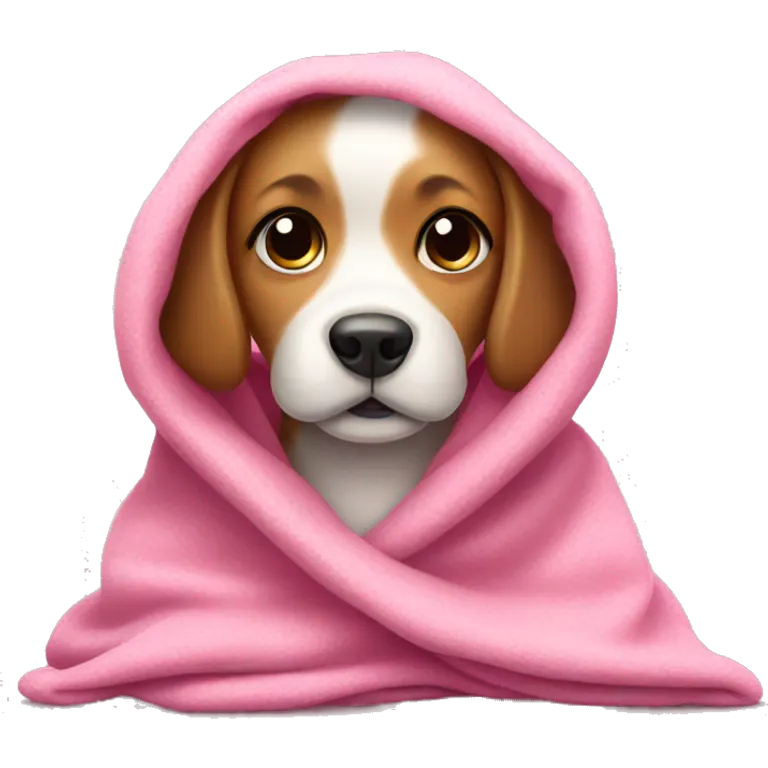 cute dog with a pink blanket emoji
