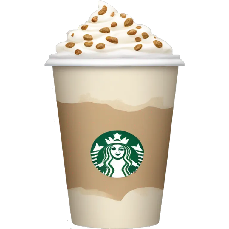 beige starbucks cup with winter pattern emoji