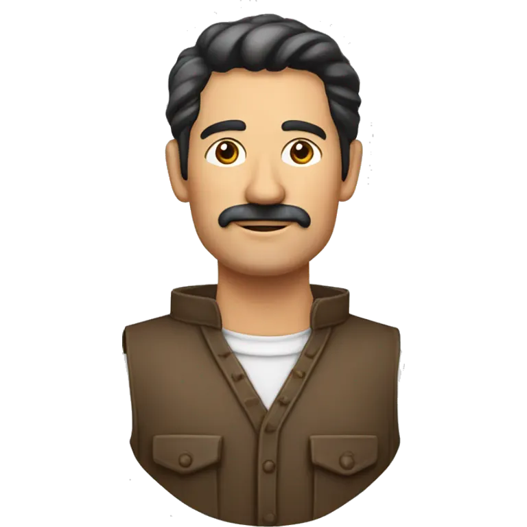 Hombre calvo delgado moreno cocinero emoji