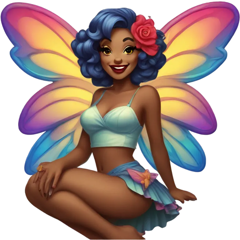 Pinup American-traditionalist fairy emoji