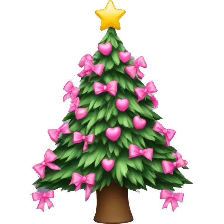 christmas tree with pink bows  emoji