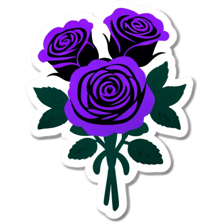 purple bouquet of roses emoji
