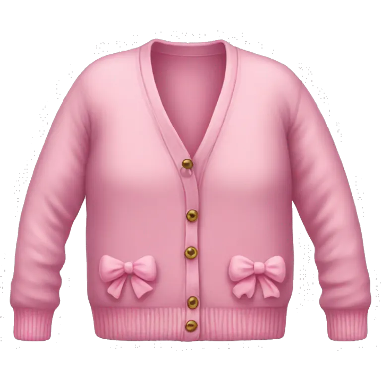 Pink cardigan with bow  emoji