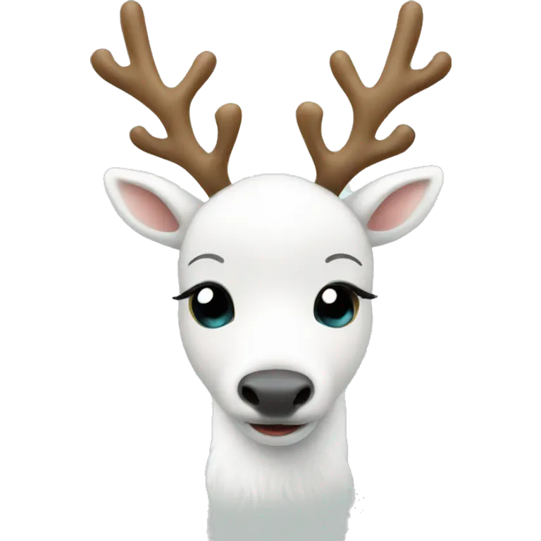 cute white reindeer christmas emoji
