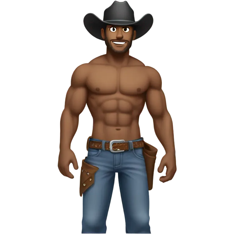 Shirtless cowboy emoji