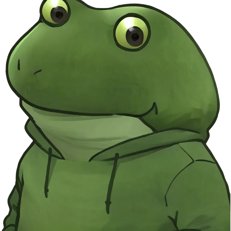 Bufo wearing a hoodie emoji