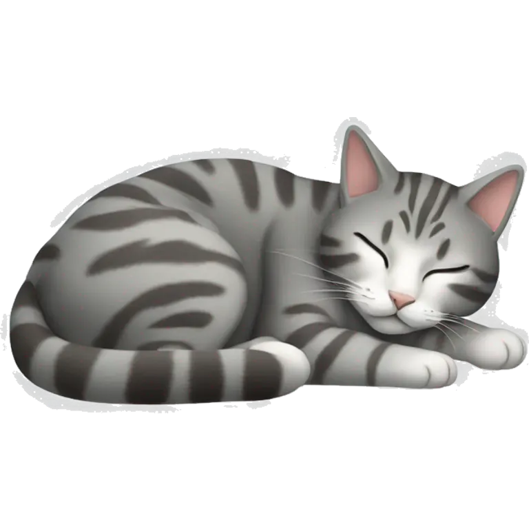 cat sleeping gray tabby emoji