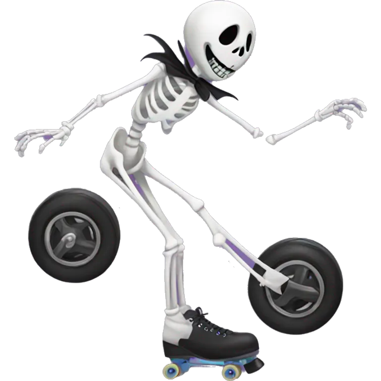 Jack skeleton roller skating emoji