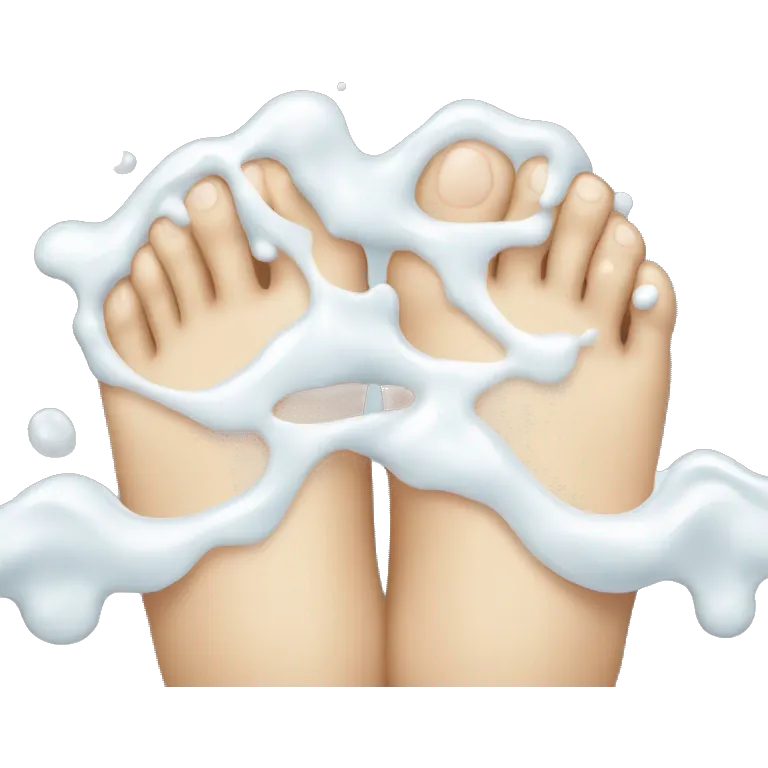 Feet covered in milk emoji