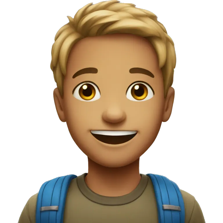 smiling boy outdoors portrait emoji