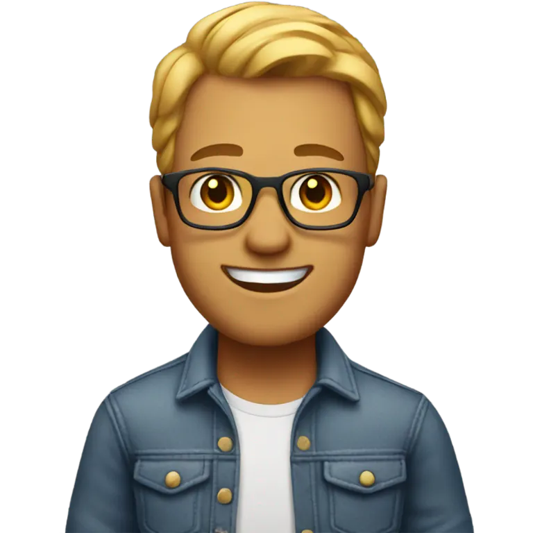 smiling male in casual attire nye  emoji