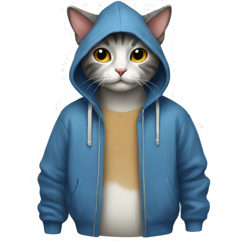 Cat wearing hoody emoji