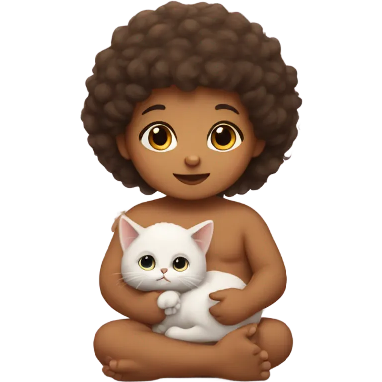 Baby holding a cat emoji