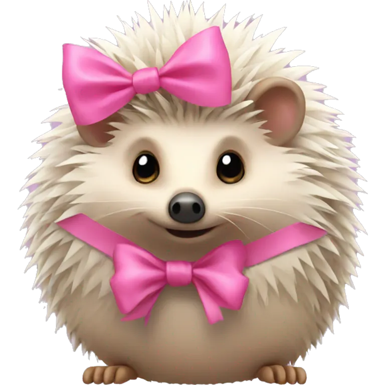 hedgehog with a pink bow emoji