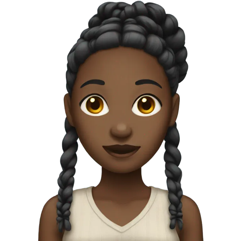 black girl with braids emoji