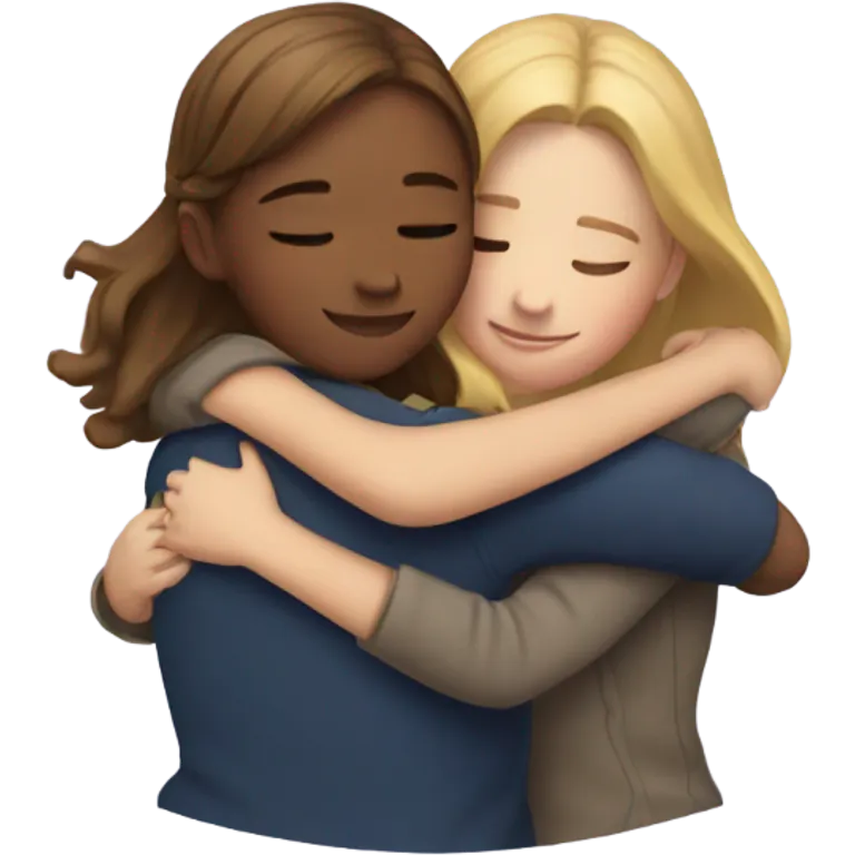 Girl hugging girl emoji
