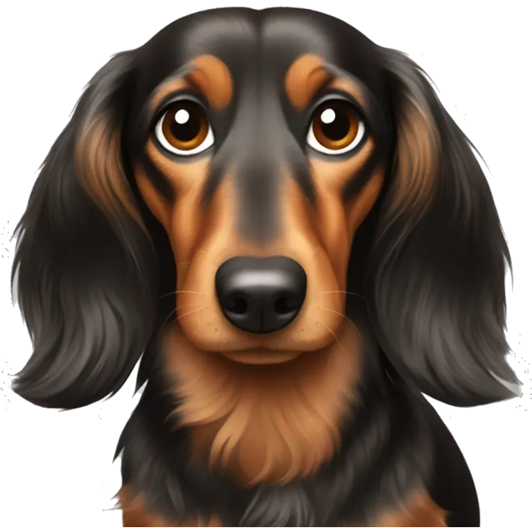 Long haired dachshund  emoji