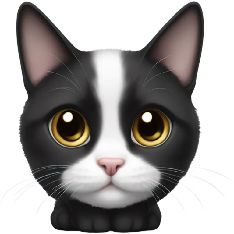 Black and white munchkin cat emoji