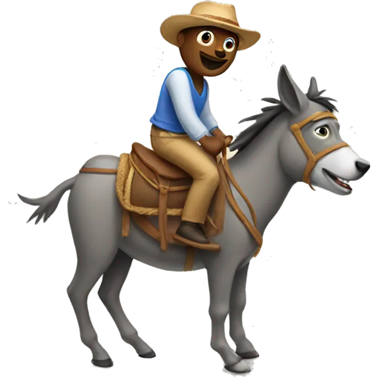 Dog riding a donkey  emoji