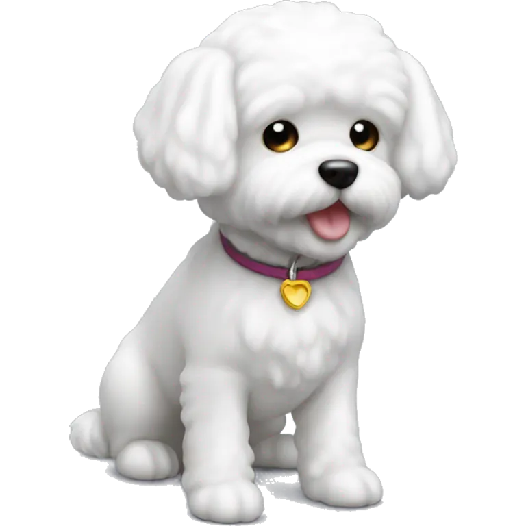 Dog bichon white mini toy emoji