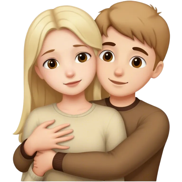 Girl hugging boy emoji