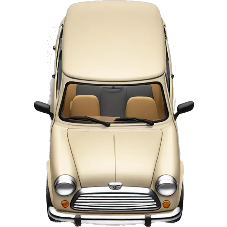 car (brand: mini, colour: beige) emoji