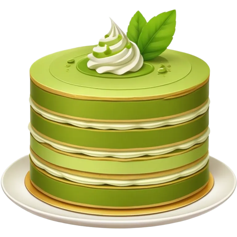 Matcha crepe cake with thin green tea layers emoji