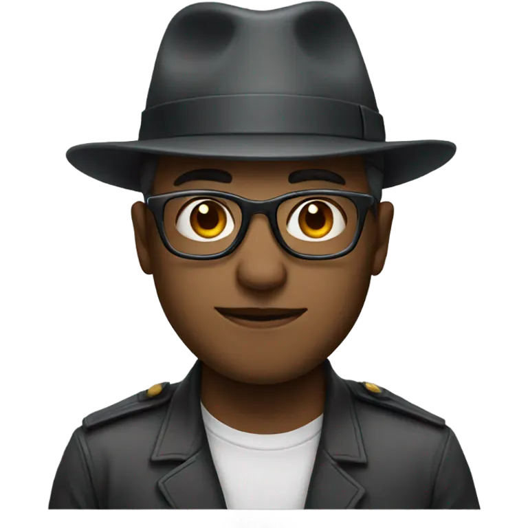 male portrait with glasses and hat emoji