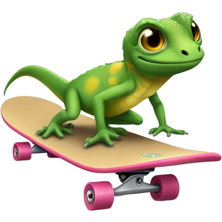 Lizard on a skateboard emoji