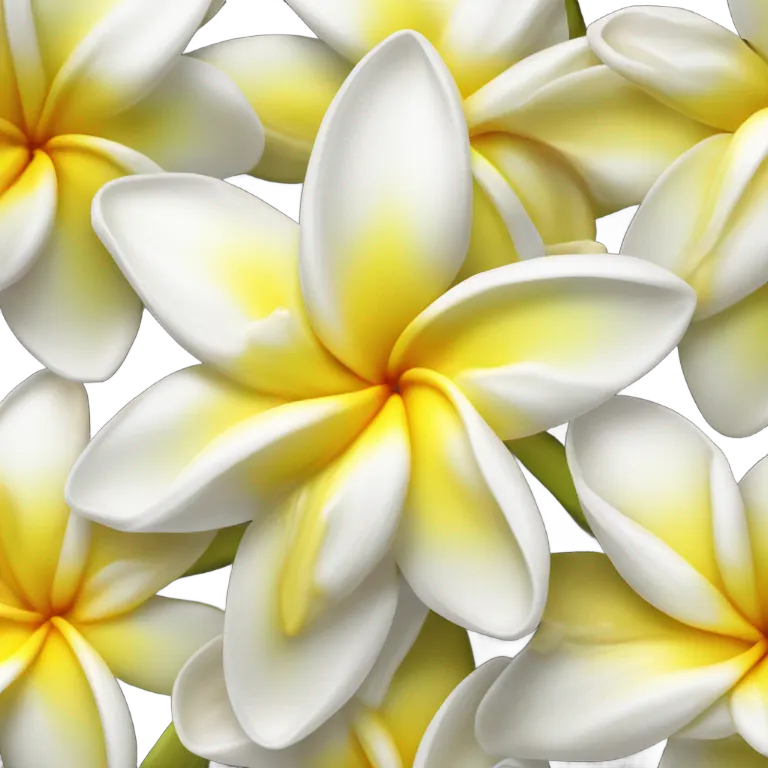 White and yellow frangipani flower emoji