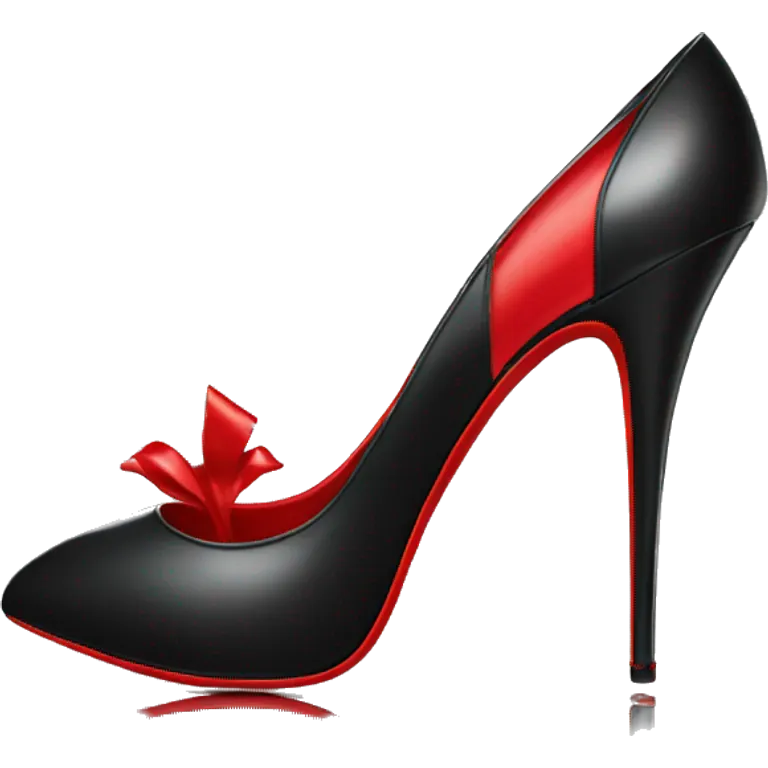 Black high stiletto heel with red bottoms emoji