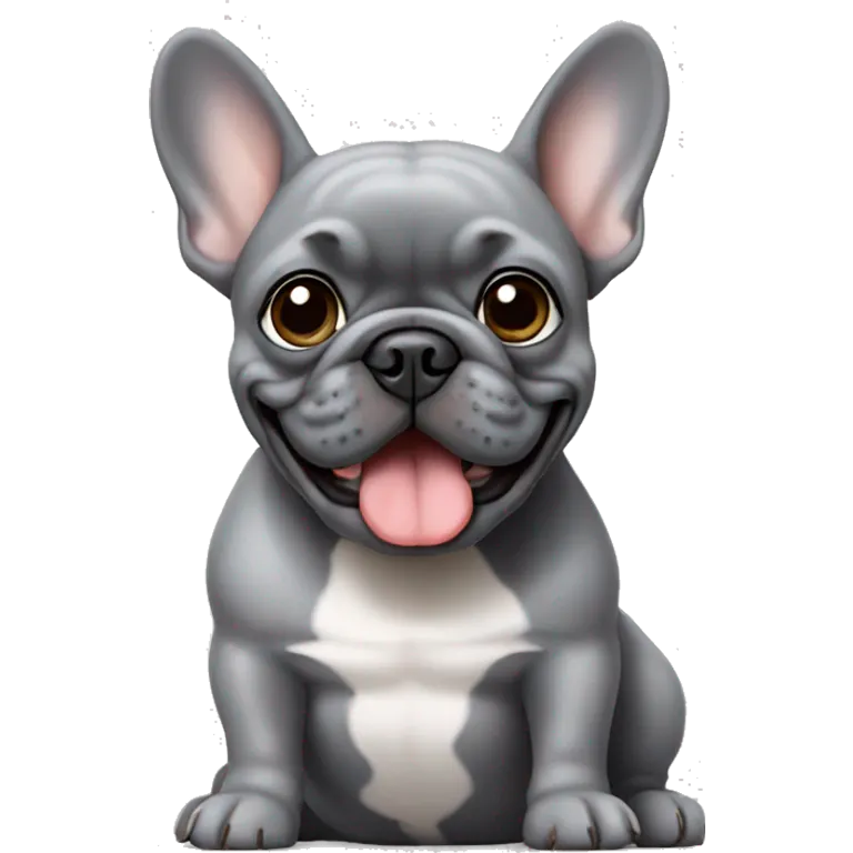 Grey French bulldog  emoji