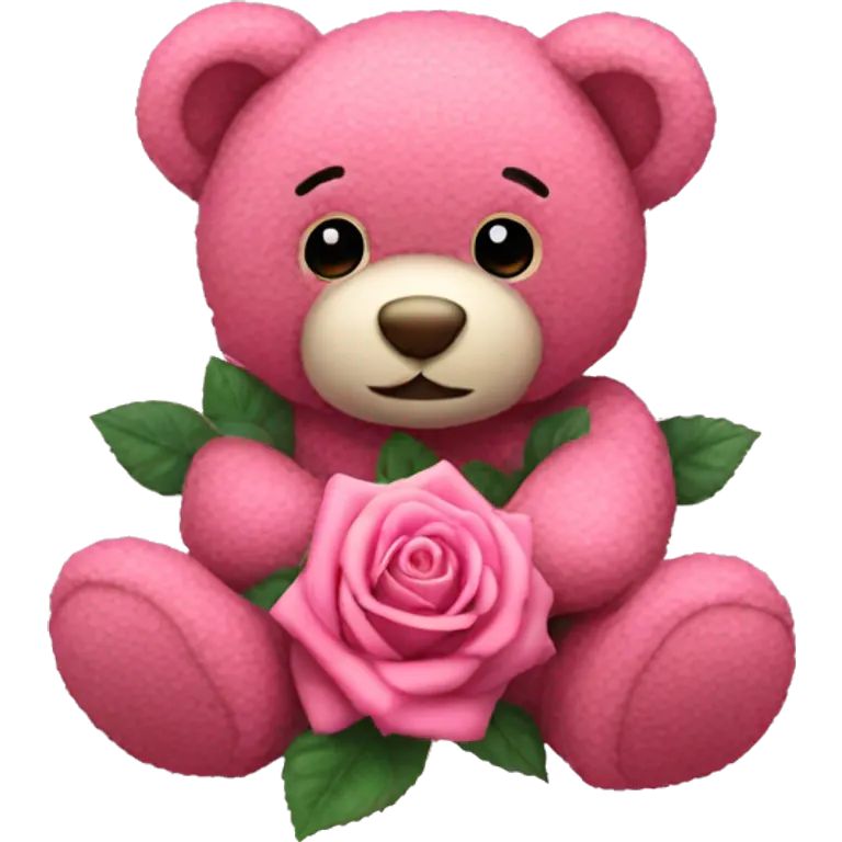 Pink roses teddy  emoji