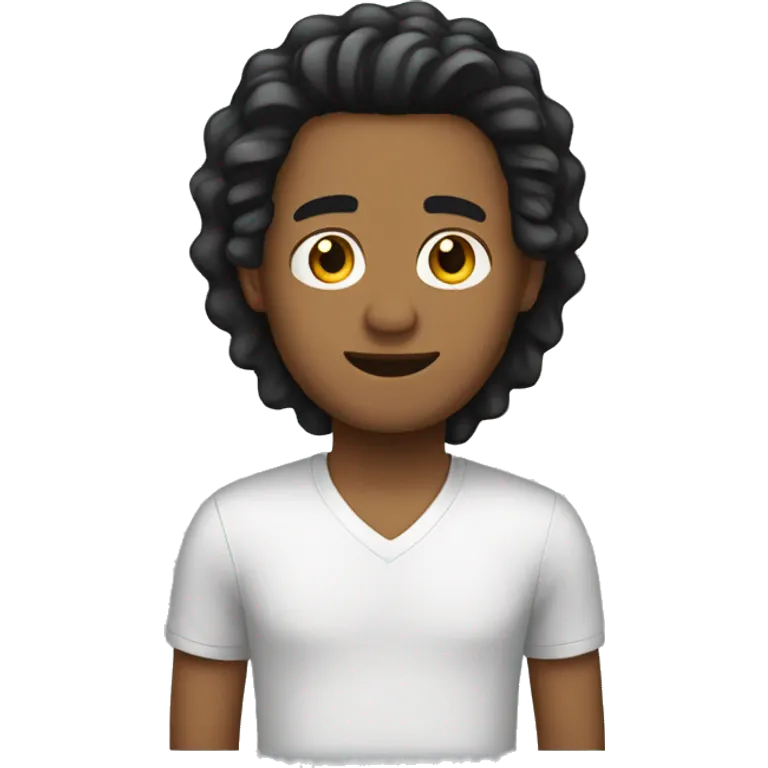 Chico con cabello negro  emoji