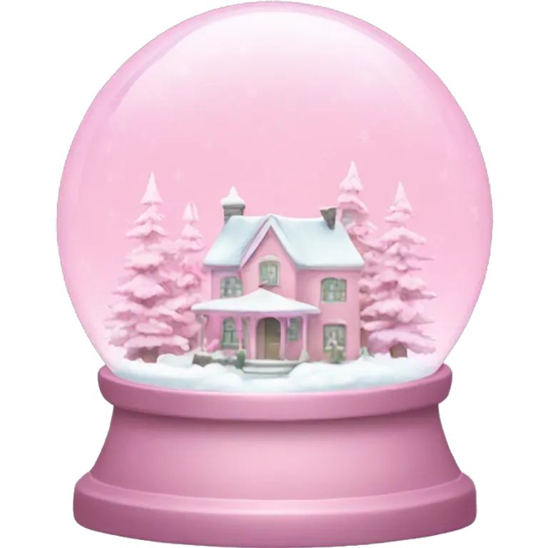 Pastel pink snow globe emoji