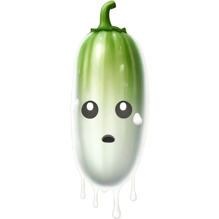 Light brown cucumber with white paint dripping  emoji