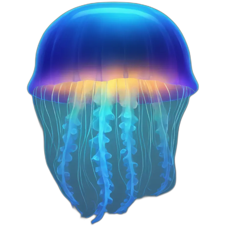 Neon blue jellyfish emoji