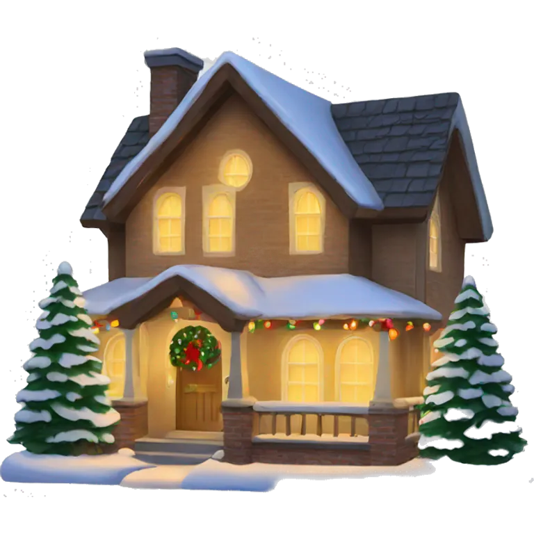 christmas home with lights emoji