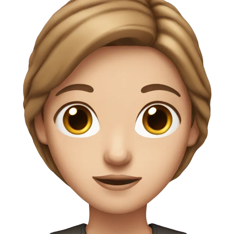 White girl with long brown hair  emoji