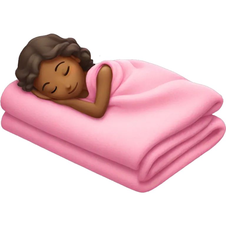 girl sleeping with pink blanket emoji