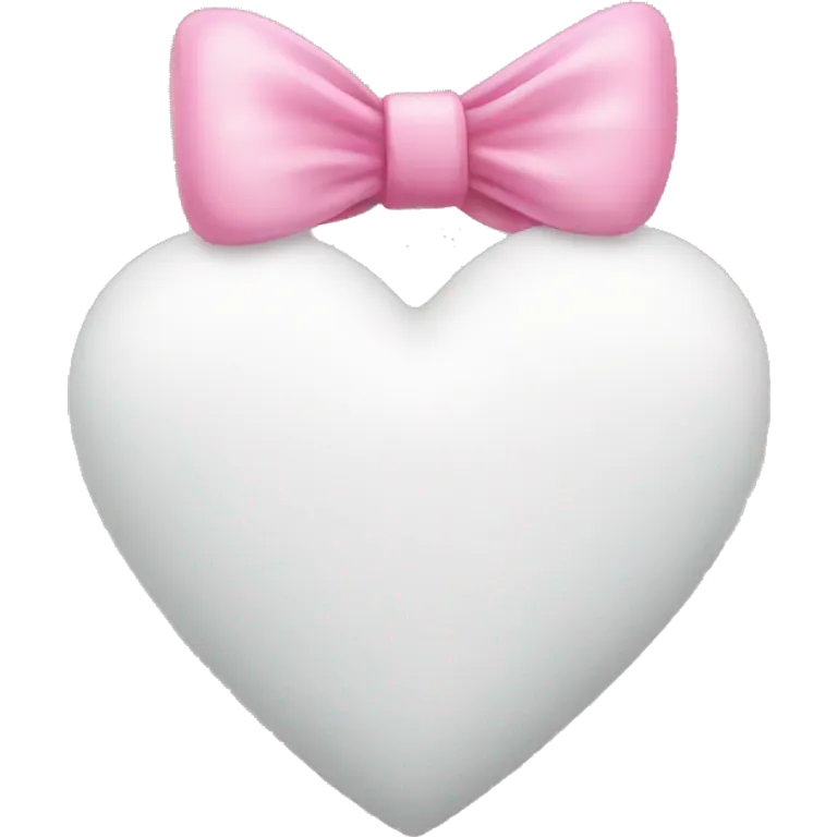 White heart with pink bow on it  emoji
