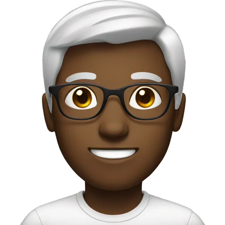 A white and hair brown boy with glasses emoji