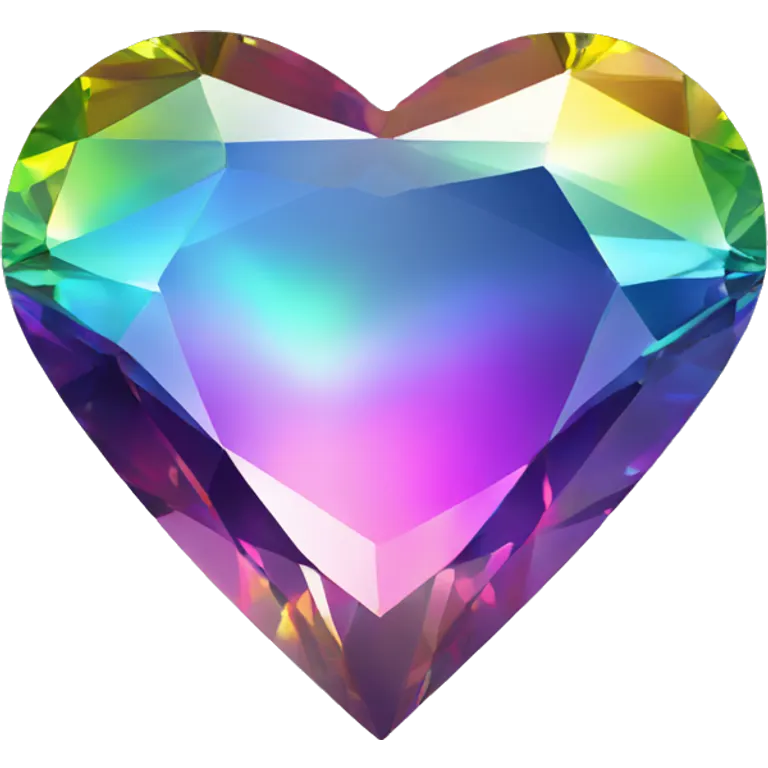 Heart shaped 56-carat rainbow diamond emoji | AI Emoji Generator